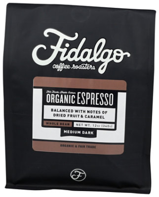 Fidalgo Organic Espresso Whole Bean Coffee - 12 Oz - Image 1