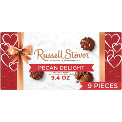 Russell Stover Milk Chocolate Pecan Delights Valentine Bowline Box - 8.1 Oz