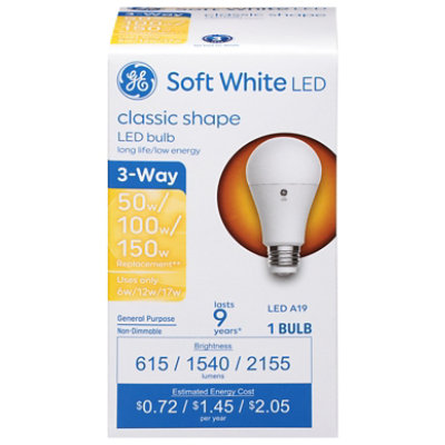 Ge Led 50/150 3way White - 1 CT - Haggen