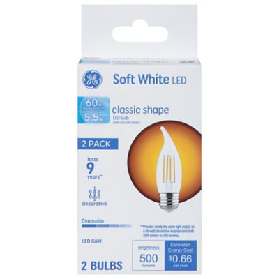 Ge Led 60w Bent Tip Med Clear - 2 CT - Image 3