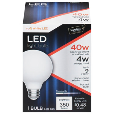 Signature SELECT Bulb Led 40w G25 Globe White - EA - Image 1