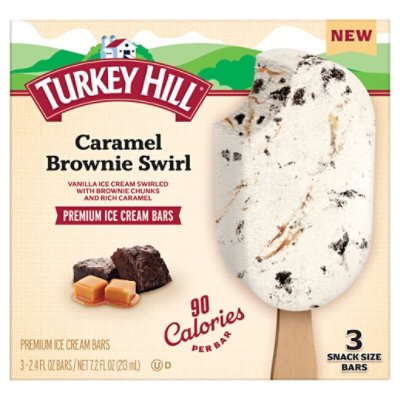 Turkey Hill Caramel Brownie Swirl Ice Cream Bars 3 Ct, 7.2fz - 3-2.4 FZ - Image 3