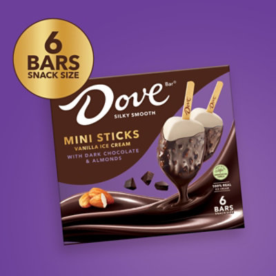 Dove Dark Chocolate Almond Vanilla Mini Ice Cream Stick Multipack - 6-11.1 Fl. Oz. - Image 3