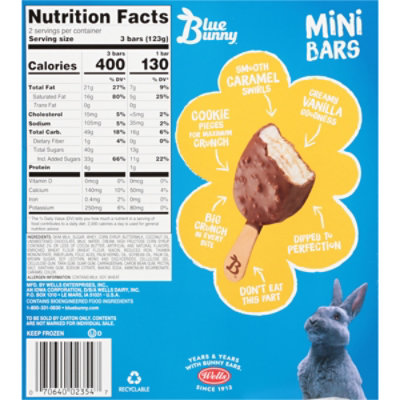 Blue Bunny Vanilla Caramel Crunch Mini Bars, 6 Count - 11 Fl. Oz. - Image 3