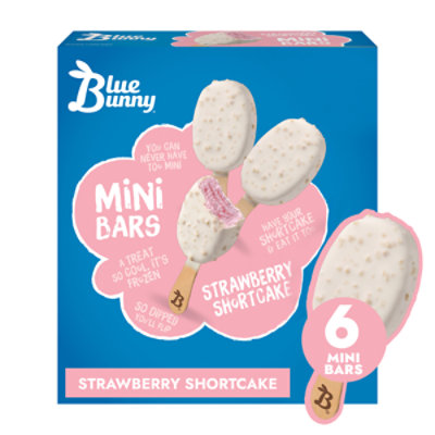Blue Bunny Strawberry Shortcake Mini Bars 6 Count - 11 Fl. Oz