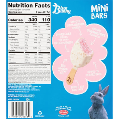 Blue Bunny Strawberry Shortcake Mini Bars 6 Count - 11 Fl. Oz. - Image 3