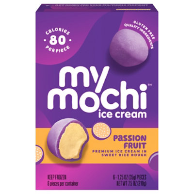 Mochi Ice Cream Passion Fruit Incredibites 6 Count 1.25 Oz JewelOsco