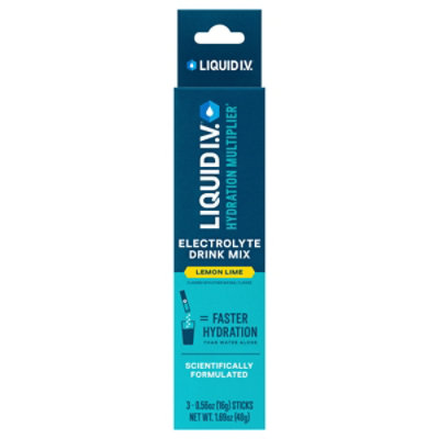 Liquid I.V. Hydration Multiplier Lemon Lime Electrolyte Powder Drink Mix - 3 Count - Image 3