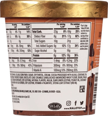 Halo Top Chocolate Ice Cream Cake Light Ice Cream Pint - 16 Fl. Oz. - Image 5