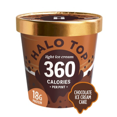 Halo Top Chocolate Ice Cream Cake Light Ice Cream Pint - 16 Fl. Oz. - Image 2