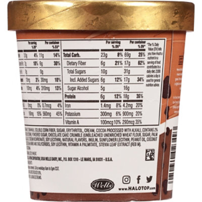 Halo Top Chocolate Ice Cream Cake Light Ice Cream Pint - 16 Fl. Oz. - Image 3