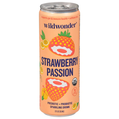 Wildwonder Strawberry Passion Sparkling Prebiotic Soda - 12 Oz - Image 3