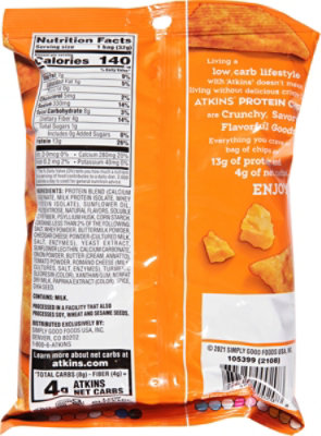 Atkins Nacho Cheese Protein Chips - 8-1.1 Oz - Image 7