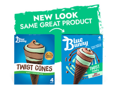 Blue Bunny Mint Chocolate Twist Cones 4 Count - 18 Fl. Oz. - Image 5