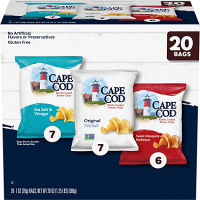 Cape Cod Kettle Cooked Potato Chips Variety - 20 Ct - 1 Oz - Image 1