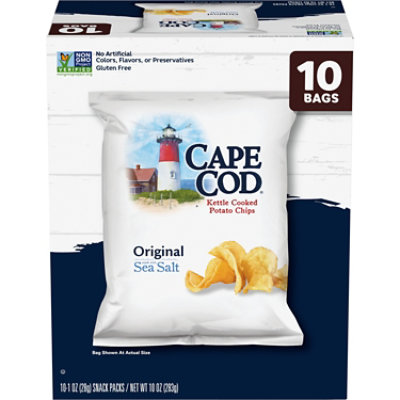 Cape Cod Original Kettle Cooked Potato Chips - Snack Bags - 10 Ct - 1 Oz - Image 1