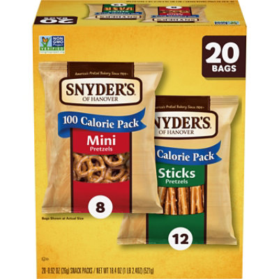 Snyder's of Hanover Pretzel Sticks and Mini Pretzels Variety - 20 Ct - 0.92 Oz - Image 1