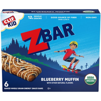 CLIF Kid Zbar Blueberry Muffin Organic Granola Bar Snack - 6-7.62