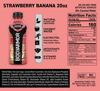 BODYARMOR SuperDrink Strawberry Banana Bottles - 6-20 Fl. Oz. - Image 6