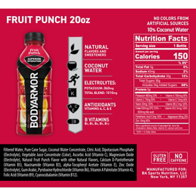 BODYARMOR SuperDrink Fruit Punch Bottles - 6-20 Fl. Oz. - Image 6