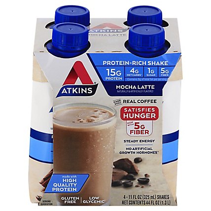 Atkins Ready To Drink Cafe Mocha Latte Protein Shake Iced Coffee - 4-11 Fl. Oz. - Image 3