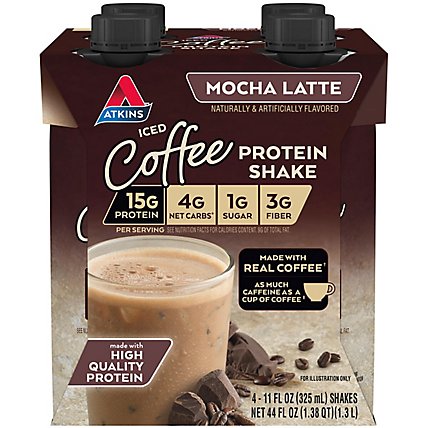 Atkins Ready To Drink Cafe Mocha Latte Protein Shake Iced Coffee - 4-11 Fl. Oz. - Image 2