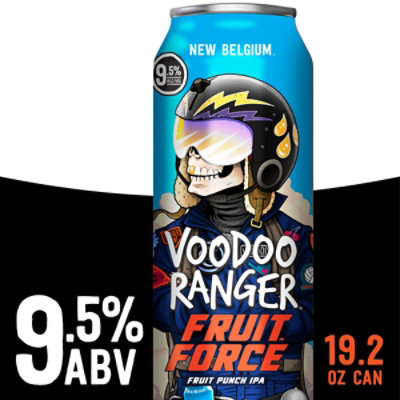 New Belgium Brewing Voodoo Ranger Fruit Force Hazy Punch IPA Beer 9.5% ABV Can - 19.2 Fl. Oz. - Image 1