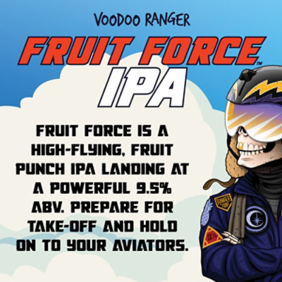 New Belgium Brewing Voodoo Ranger Fruit Force Hazy Punch IPA Beer 9.5% ABV Can - 19.2 Fl. Oz. - Image 3