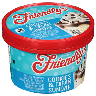 Friendly's Ice Cream Cup Sundae Cookies & Cream 6 Fluid Ounce Cup - 6 FZ - Image 1