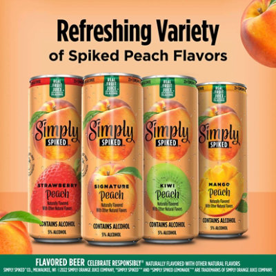 Simply Spiked Peach Variety Pack Beer 5% ABV Cans - 12-12 Fl. Oz. - Image 3