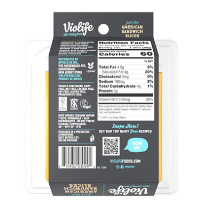 Violife Just Like American Cheese Slices Dairy-Free Vegan - 7.05 Oz - Image 5