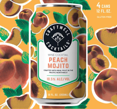 Craftwell Cocktails Peach Mojito In Cans - 4-12 Fl. Oz. - Image 4