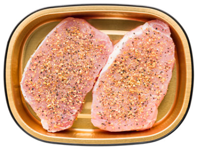 Pork Chops Center Cut Boneless Bbq Bourbon Seasoning - .5 Lb - Image 1