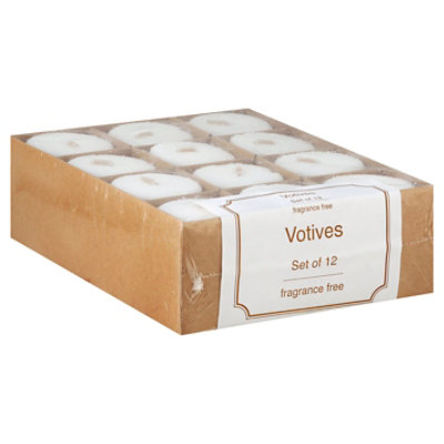 Langley Tapered White Votive Candles - 12 Count - Image 1