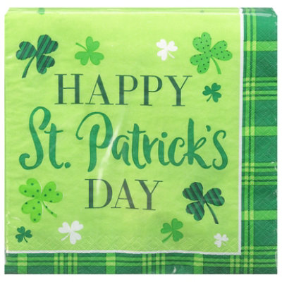 Creative Converting Shamrock Lunch Napkin - 16 Count - Image 3