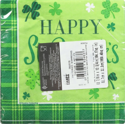 Creative Converting Shamrock Lunch Napkin - 16 Count - Image 4