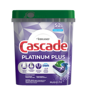 Cascade Platinum Plus Action Pacs Fresh Scent - 52 EA - Image 1