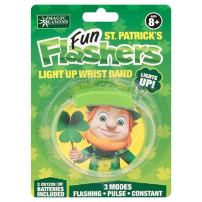 Magic Seasons St. Patrick's Day LED Flashing Wrist Bands - Each - Image 2