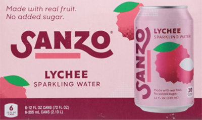 Sanzo Sparkling Water Lychee 6 Count - 72 Fl. Oz. - Image 6