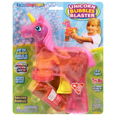Spinning Light Unicorn Bubbles Blaster 2 Oz - Each - Image 1