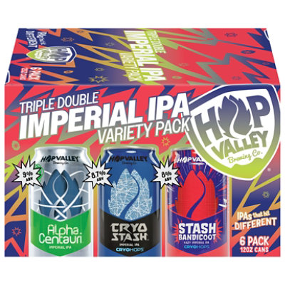 Hop Valley Triple Double Imperial Ipa Variety Pack Beer In Cans - 6-12 Fl. Oz. - Image 3