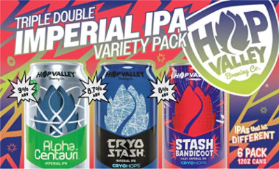 Hop Valley Triple Double Imperial Ipa Variety Pack Beer In Cans - 6-12 Fl. Oz. - Image 4