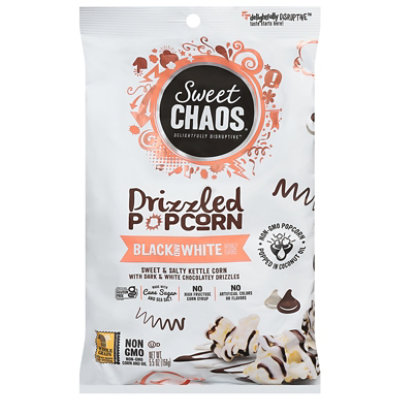 Sweet Chaos Black And White Drizzle Popcorn - 5.5 Oz - Image 3