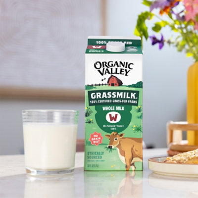 Organic Valley Grassmilk Organic Whole Milk - 0.5 Gallon - Image 2
