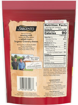 Sargento Creamery Mozzarella Cheese Shred - 7 Oz - Image 6