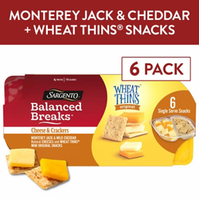 Sargento Balanced Breaks Cheese & Crackers Monterey Jack & Mild Cheddar & WHEAT THINS - 6-1.5 Oz - Image 1