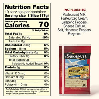 Sargento Creamery Sliced Pepper Jack Natural Cheese - 10 Count - Image 5