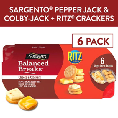 Sargento Balanced Breaks Cheese & Crackers Pepper Jack & Colby-Jack Cheese and RITZ - 6-1.5 Oz - Image 1