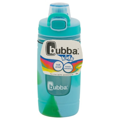 Bubba Flo Kids' Plastic Water Bottle with Pour Spout Lid, Green, 473-mL