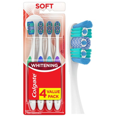 Colgate 360 Optic White Manual Toothbrush - 4 Count - Image 1